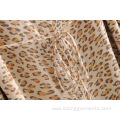 Women's Causal Rayon Leopard Long Sleeve Dress